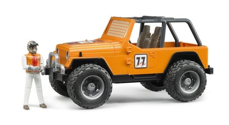 Bruder 02542 Jeep Cross Racer pomarańczowy z kierowcą
