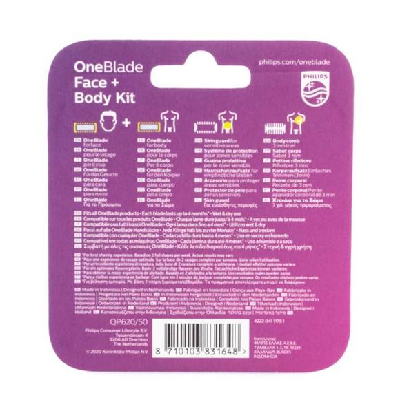 PHILIPS QP620/50 OneBlade Face + Body Kit szczoteczka do czyszczenia gratis